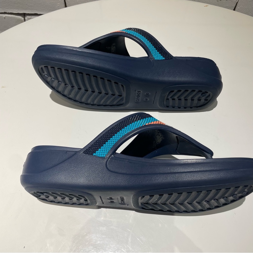 CROCS Monterey Women’s Beaded Stripe Wedge  Blue Sandals - Picture 12 of 15